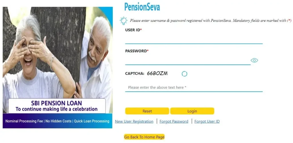 SBI Pensioners login portal