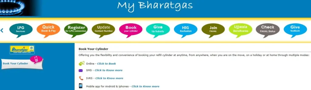 bharat gas book cylinder online