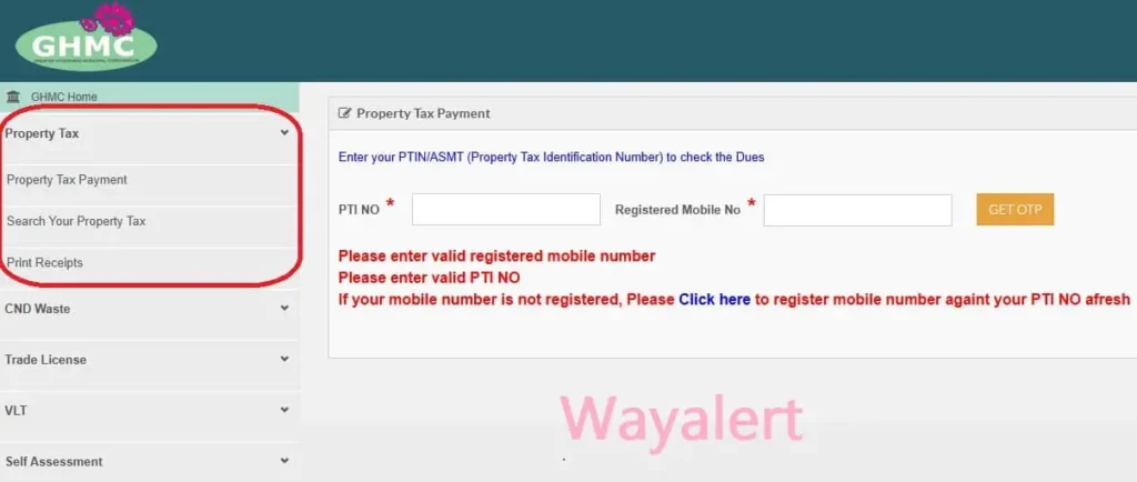 GHMC Property Tax Payment online