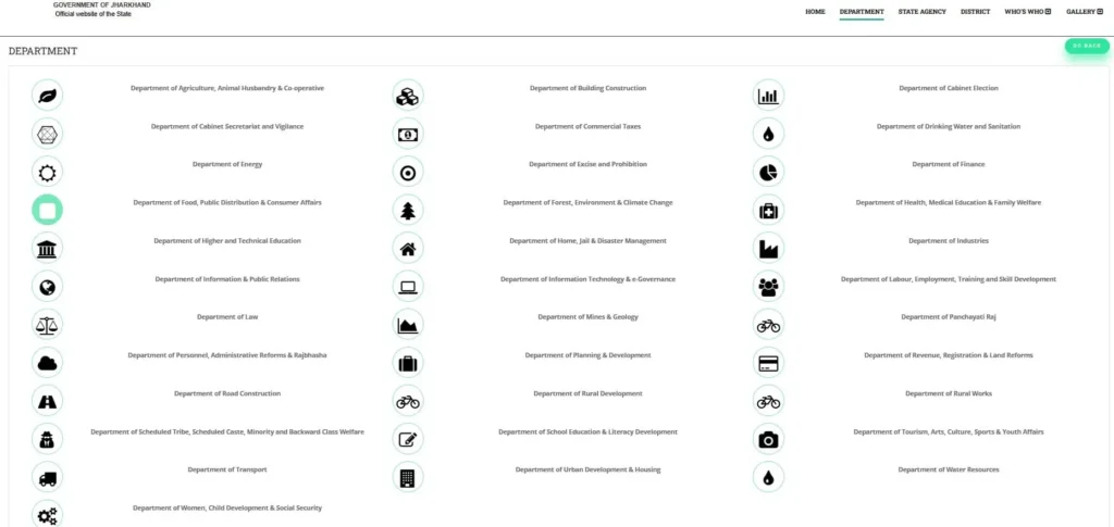 Jharkhand Government department Services 