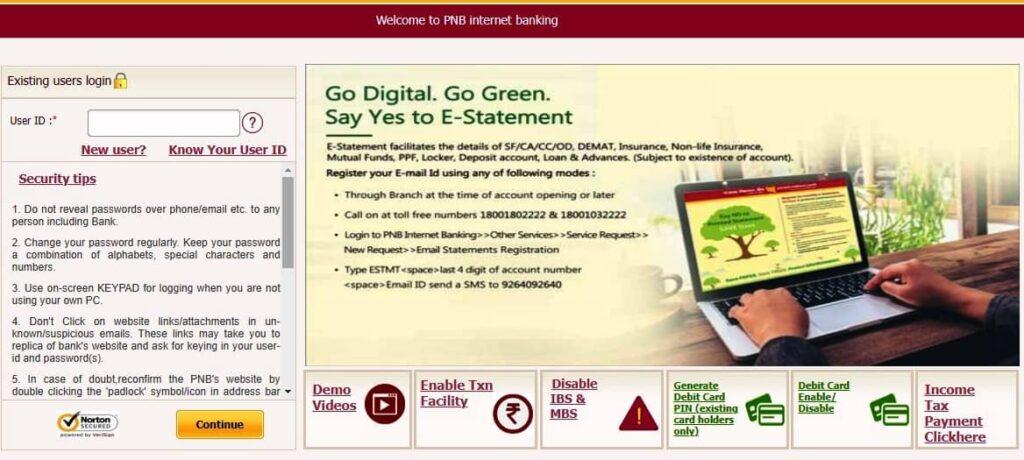 pnb net banking login online