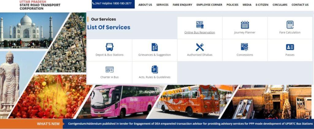 UPSRTC Online  Bus Booking