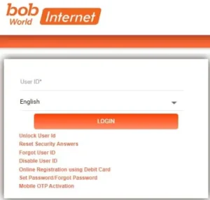 Bank of Baroda internet Banking Login Page