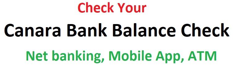 Check your canara bank balance