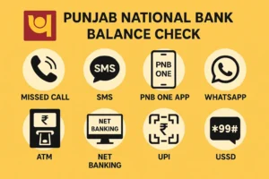Punjab National Bank Balance Check methods