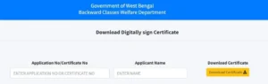 download caste certificate online in West Bengal 