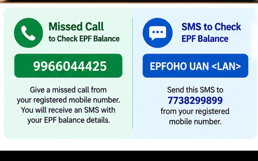 EPF Balance Check by Missed Call and SMS EPF balance check by missed call and SMS using registered mobile number