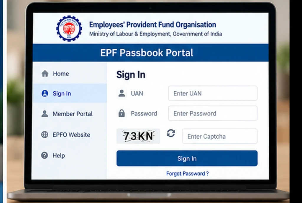 EPF Passbook Login EPF Passbook login using UAN, password and captcha on official portal