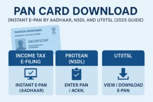 PAN card download – Instant e-PAN by Aadhaar, NSDL and UTIITSL