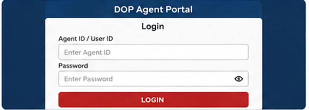 DOP Agent Portal Login DOP Agent Portal login using Agent ID and password