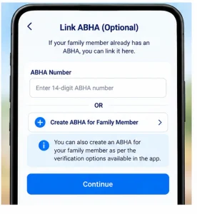 Link existing ABHA for a family member in Aarogya Setu 2.0 Link ABHA for Family Member