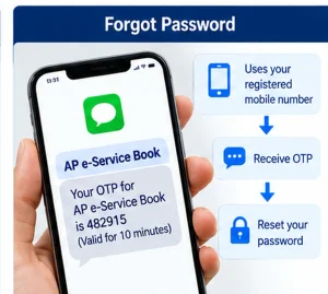 AP e-Service Book Forgot Password AP e-Service Book forgot password recovery using registered employee mobile number