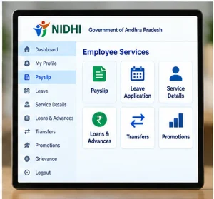AP NIDHI Employee Payslip AP NIDHI employee payslip showing earnings deductions and net salary