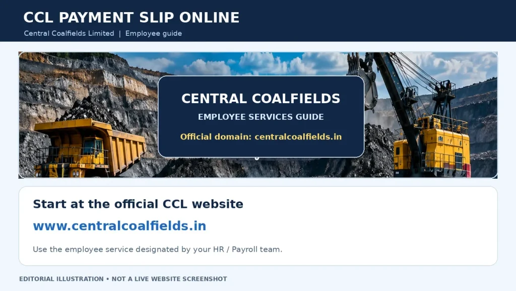 CCL Payment Slip Online guide for Central Coalfields Limited employees